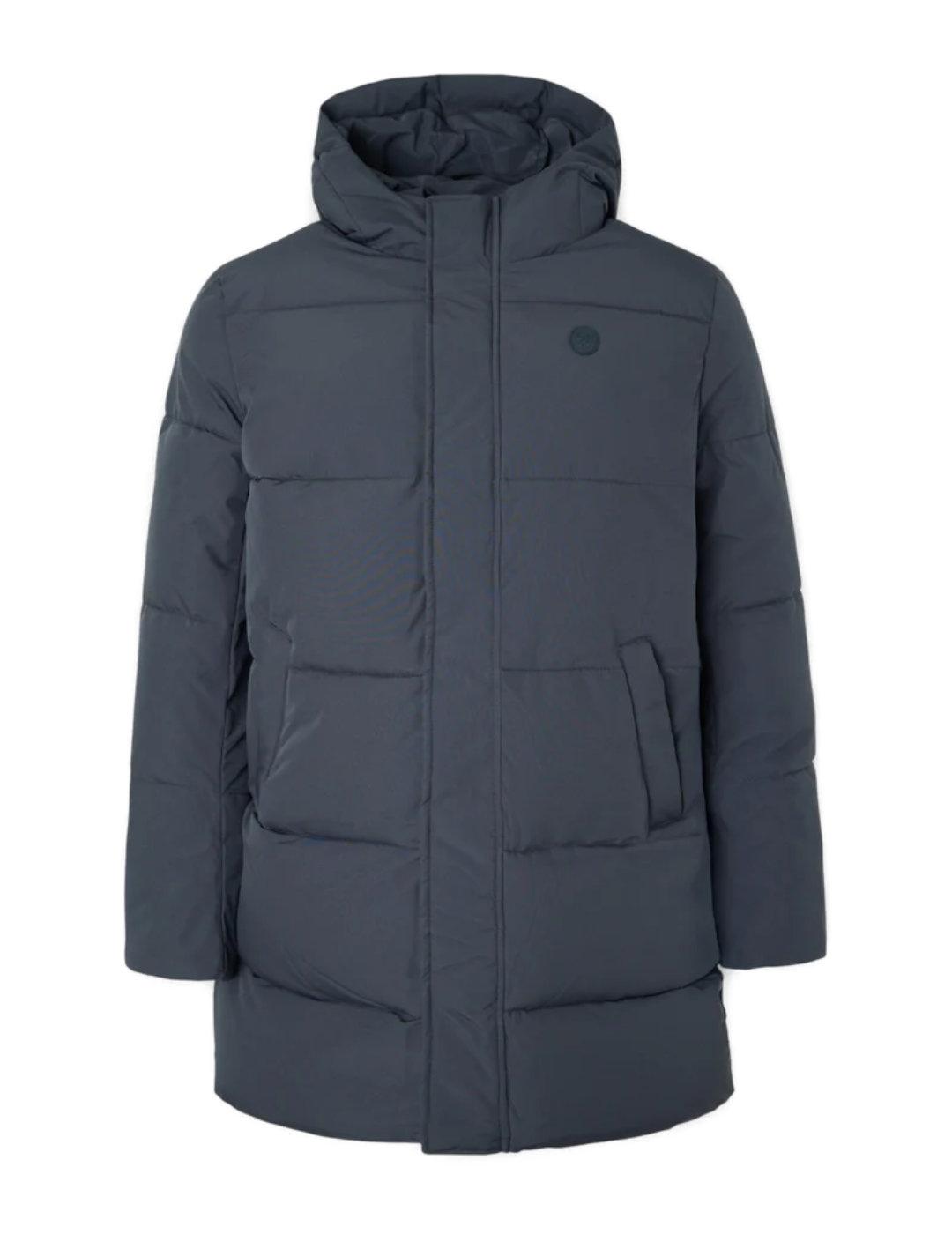 Abrigo Silbon acolchado con capucha regular fit gris hombre