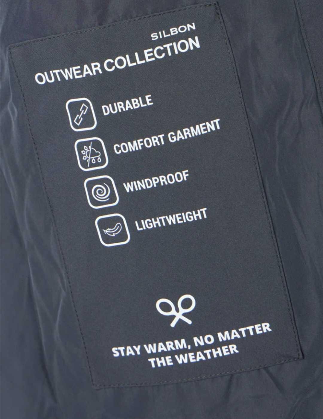 Abrigo Silbon acolchado con capucha regular fit gris hombre