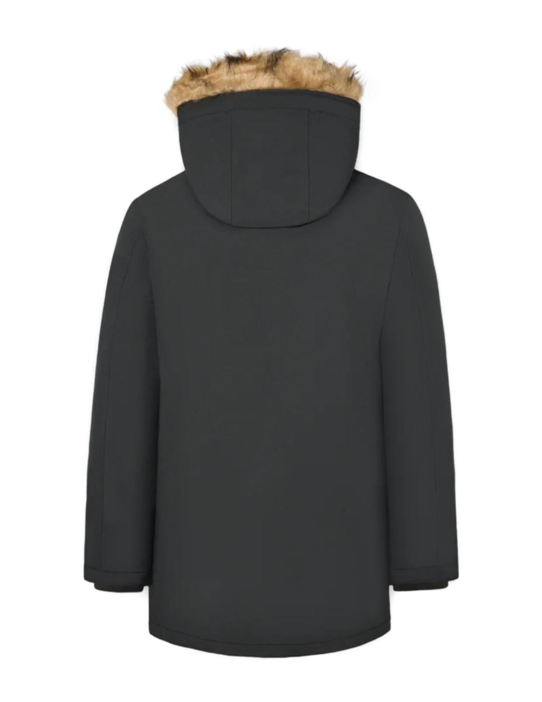 Abrigo Silbon tecnico verde oscuro capucha pelo de hombre