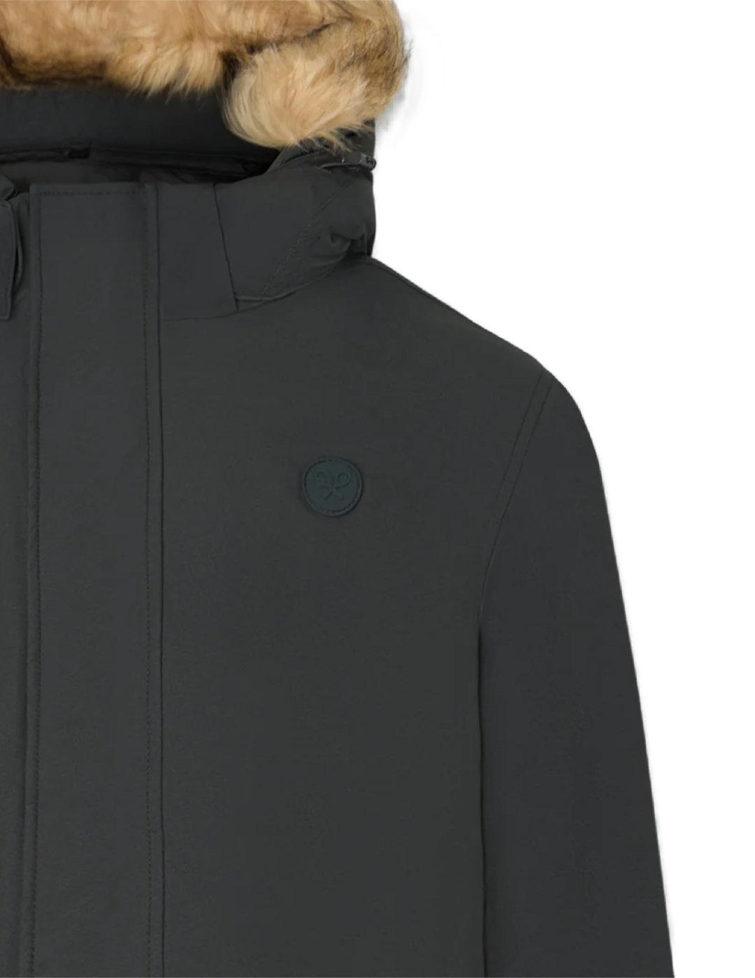 Abrigo Silbon tecnico verde oscuro capucha pelo de hombre