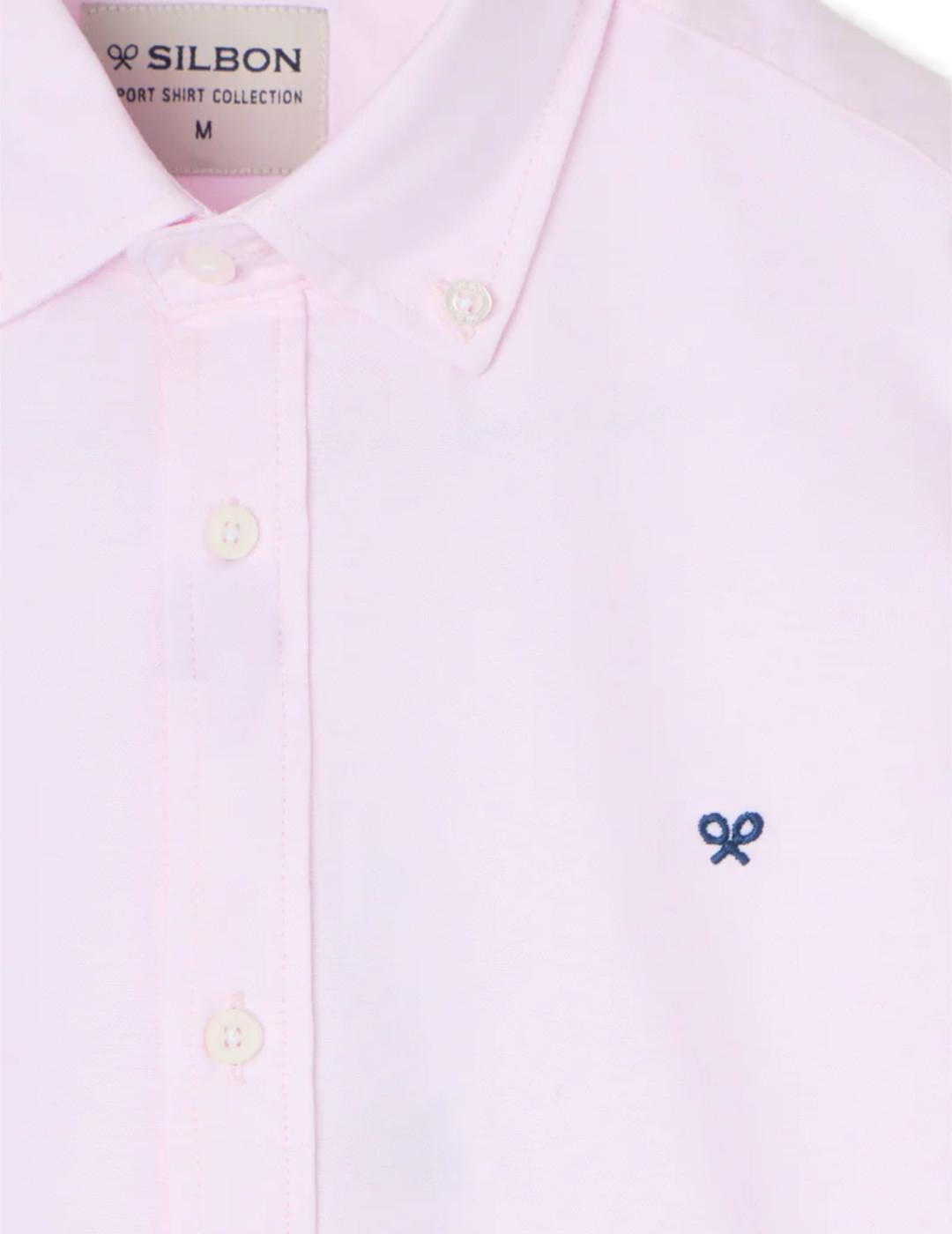 Camisa Silbon sport oxford algodón BCI raqueta rosa hombre