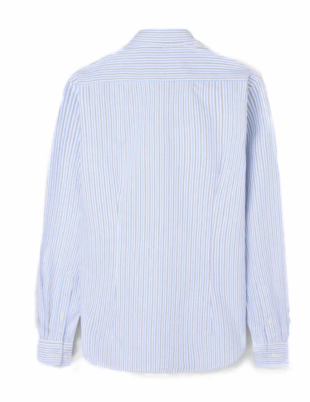 Camisa Silbon oxford sostenible rayas azul y verde hombre-Nh