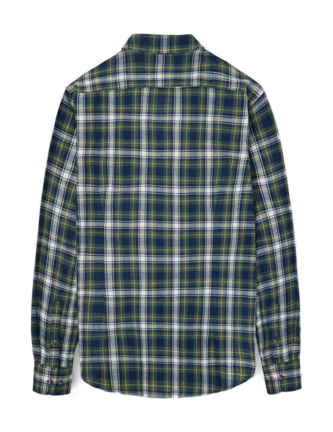 Camisa Silbon cuadro tartan  azul verde hombre