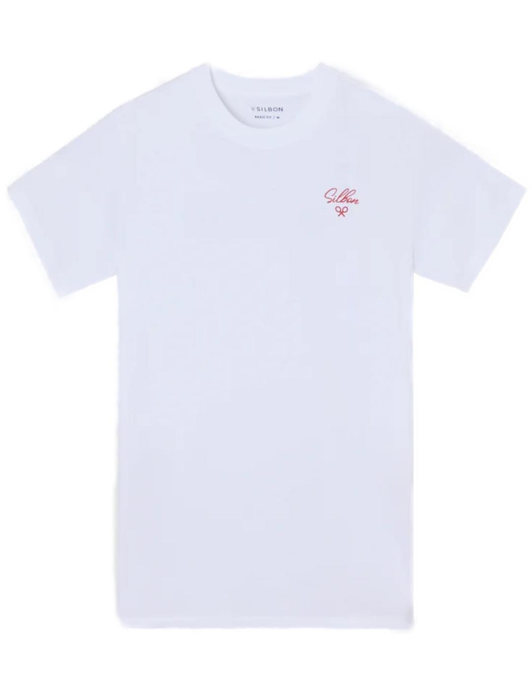Camiseta Silbon Le Marais blanca logo manga corta de hombre