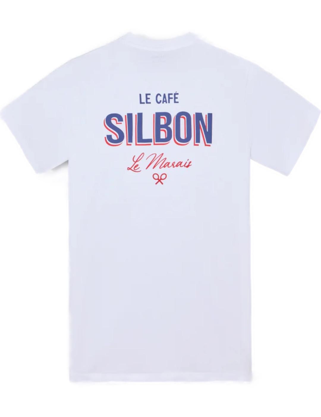 Camiseta Silbon Le Marais blanca logo manga corta de hombre