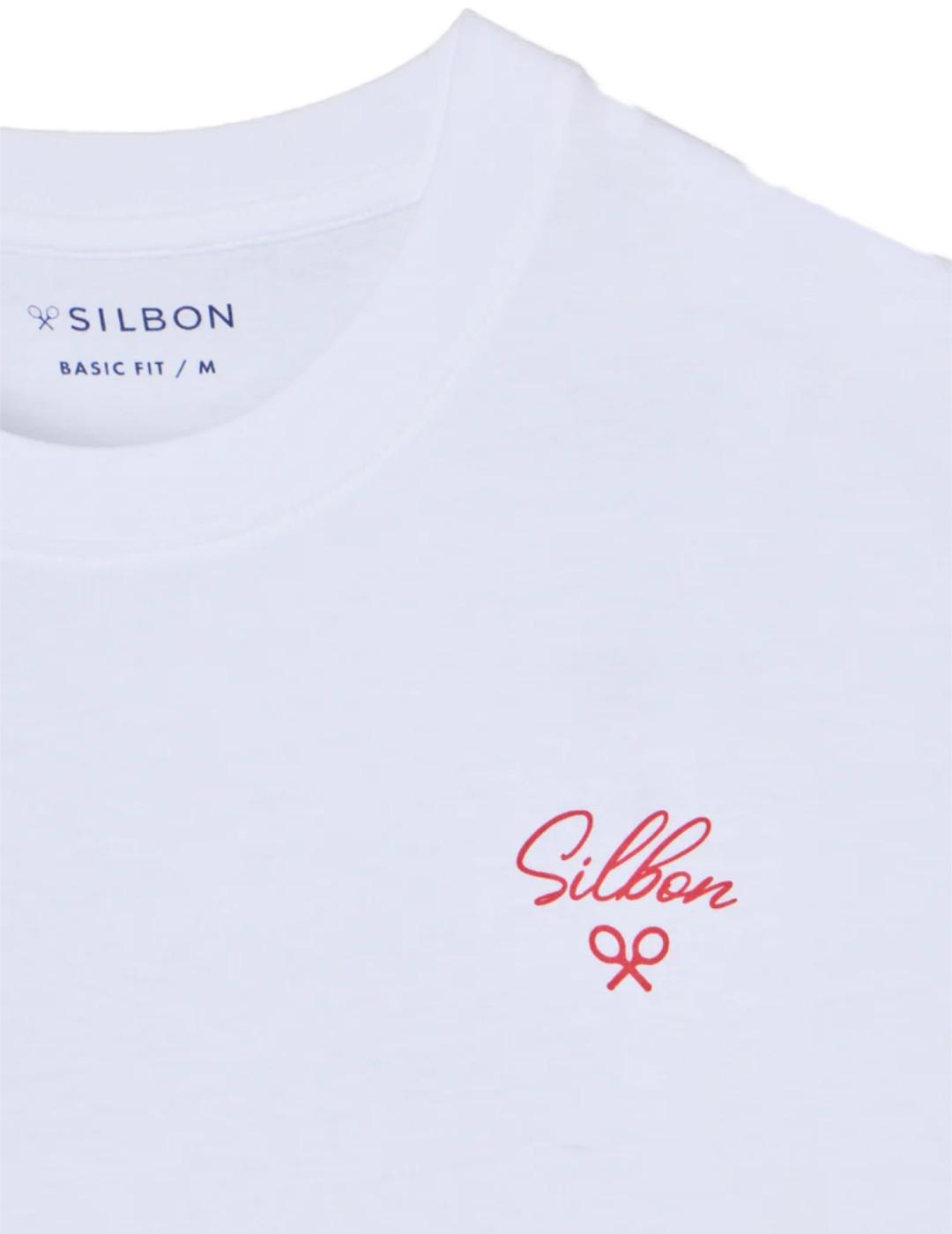 Camiseta Silbon Le Marais blanca logo manga corta de hombre