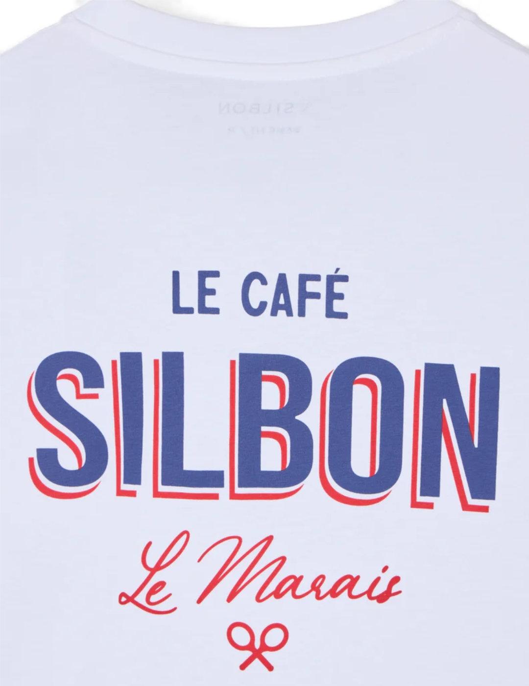 Camiseta Silbon Le Marais blanca logo manga corta de hombre