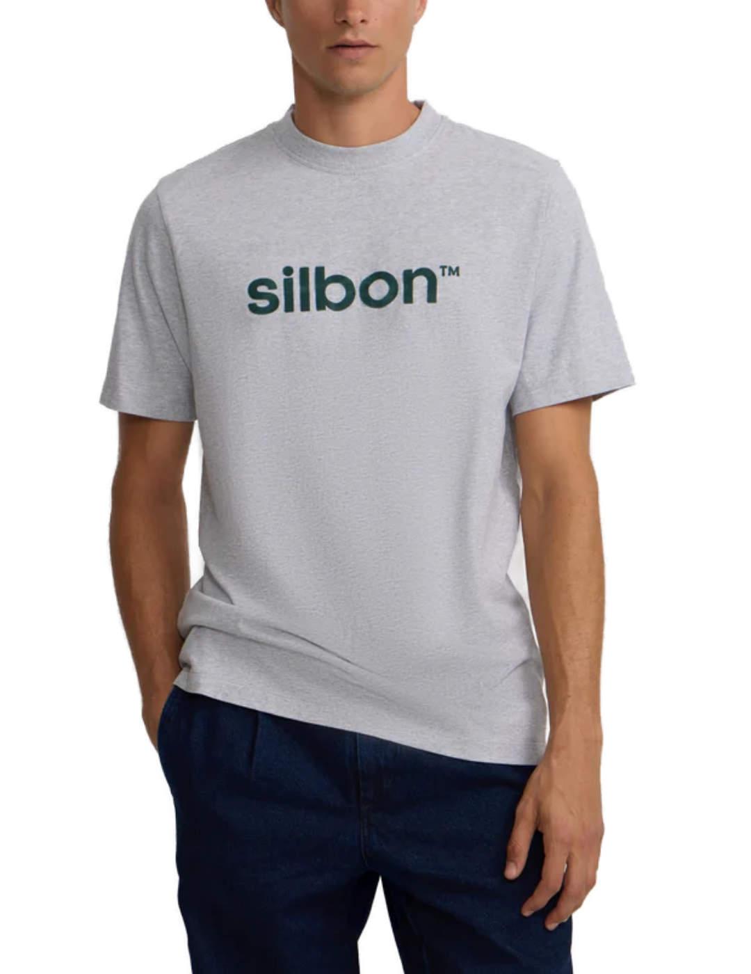Camiseta Silbon flock regular fit gris de hombre