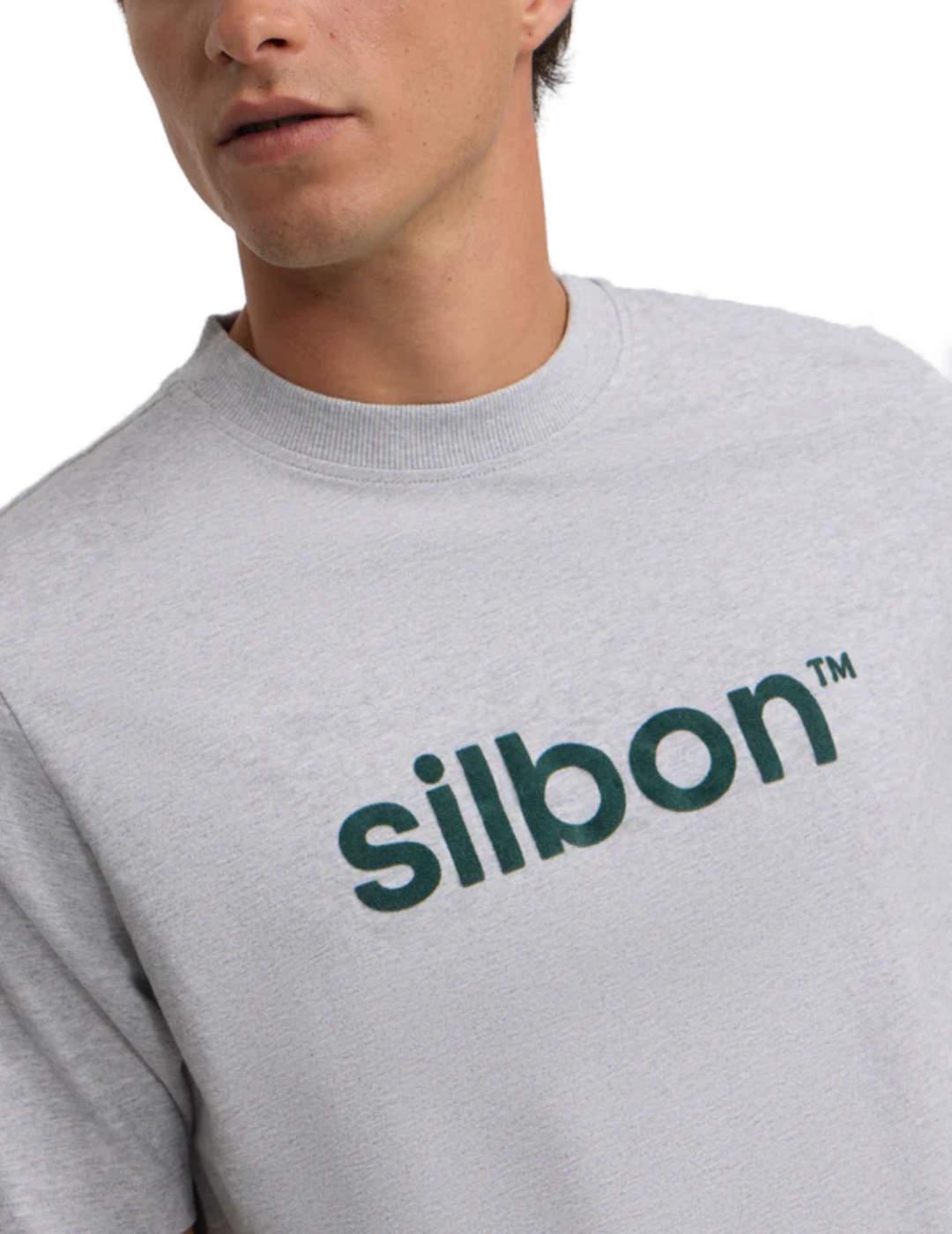 Camiseta Silbon flock regular fit gris de hombre