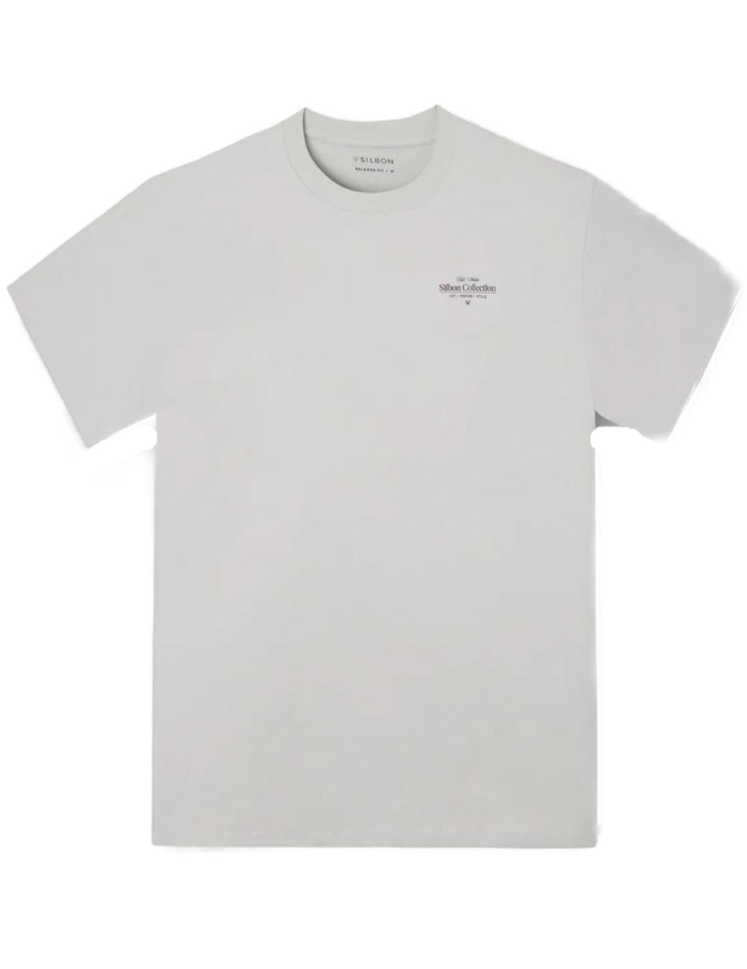 Camiseta Silbon relaxed fit gris manga corta para hombre