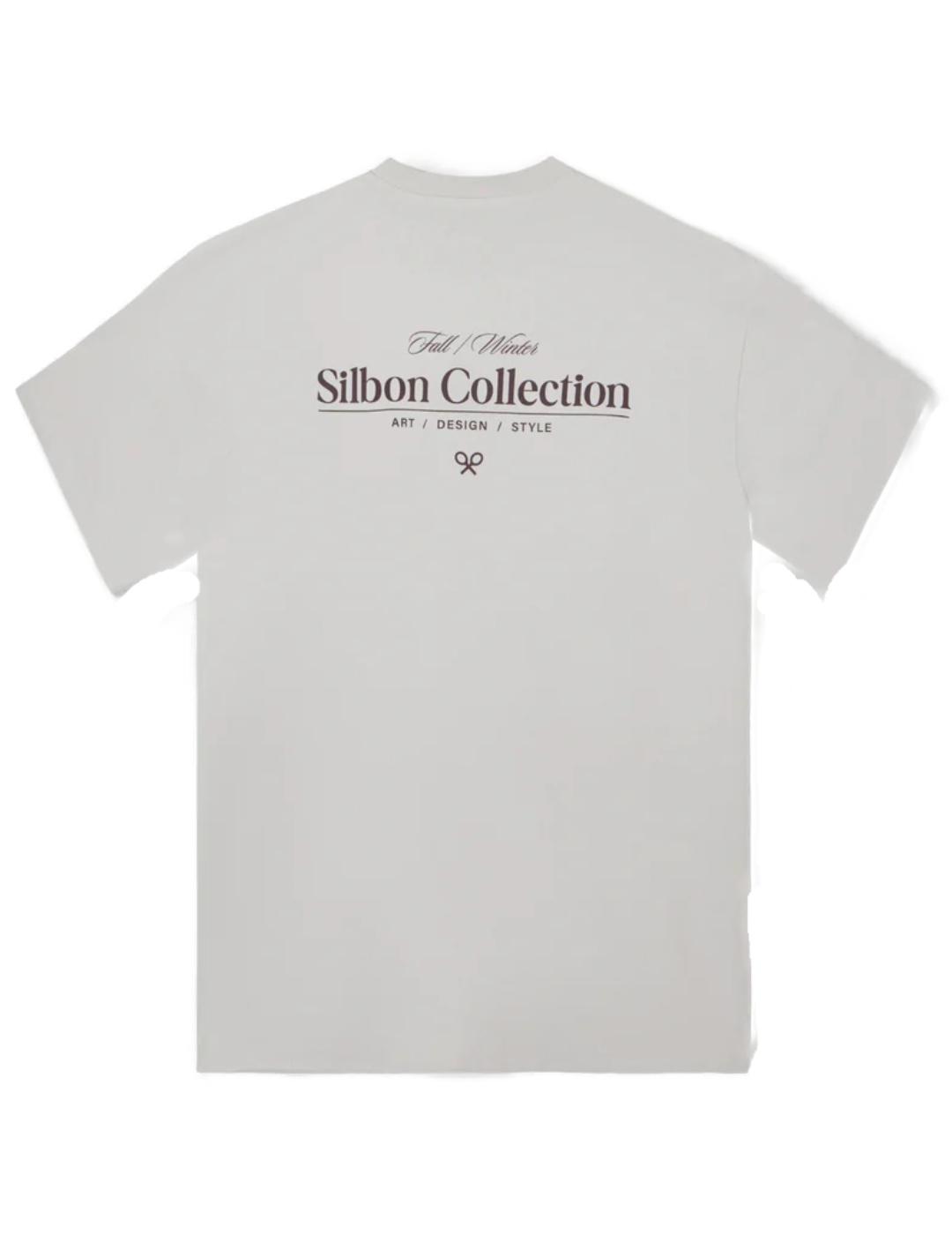 Camiseta Silbon relaxed fit gris manga corta para hombre