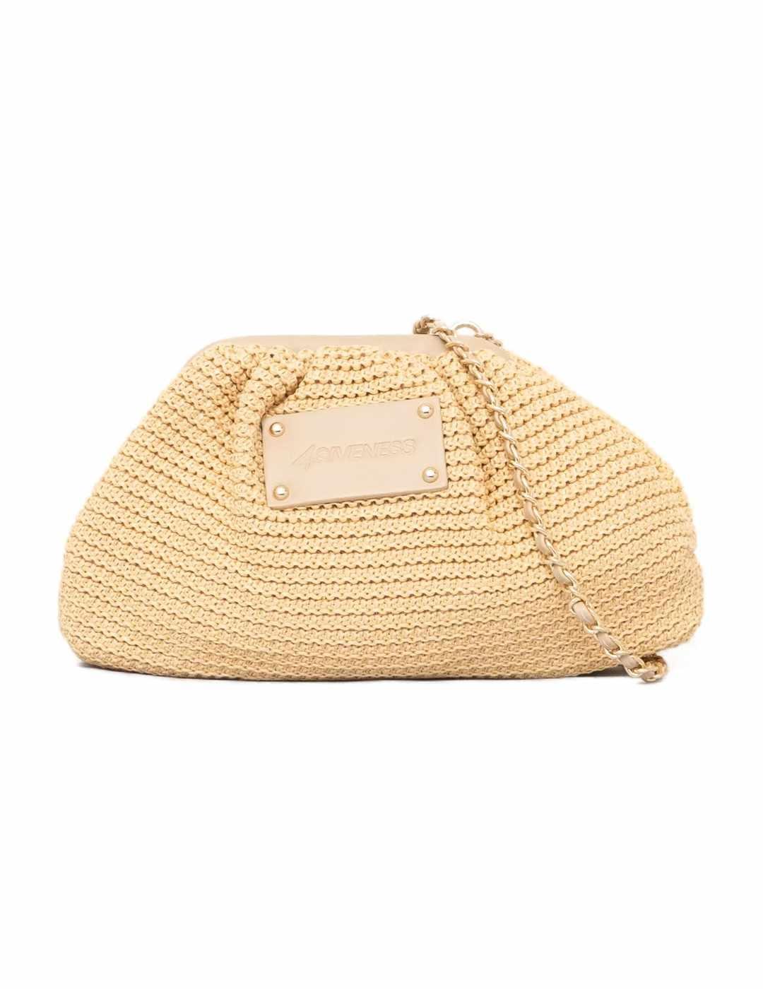 Bolso 4Givennes Venecia de mano rafia crema para mujer