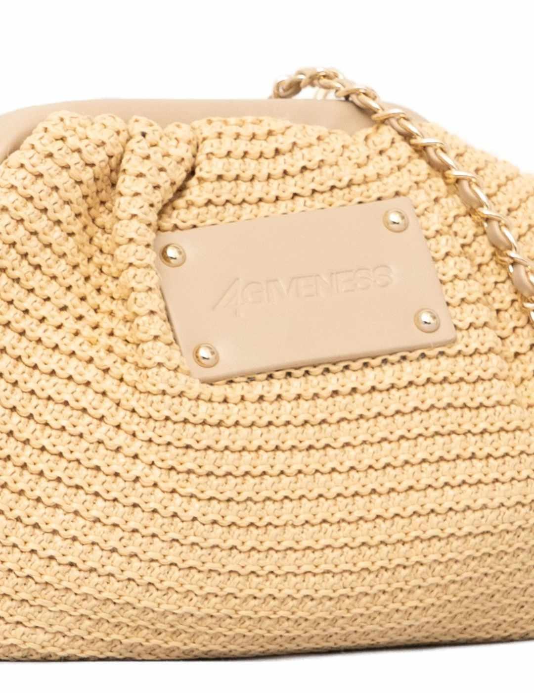 Bolso 4Givennes Venecia de mano rafia crema para mujer