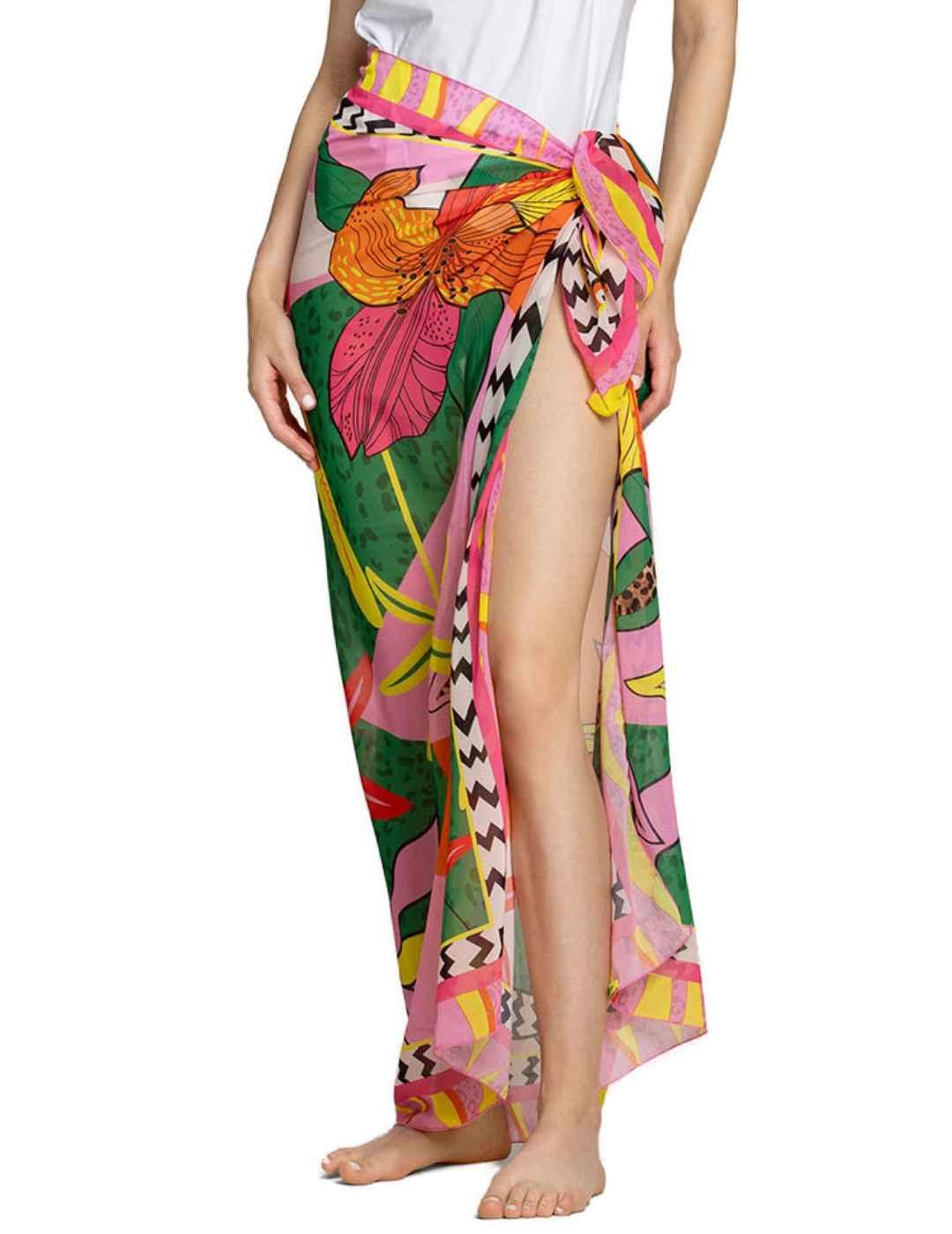 Pareo 4Givennes fasano feel multicolor tropical para mujer