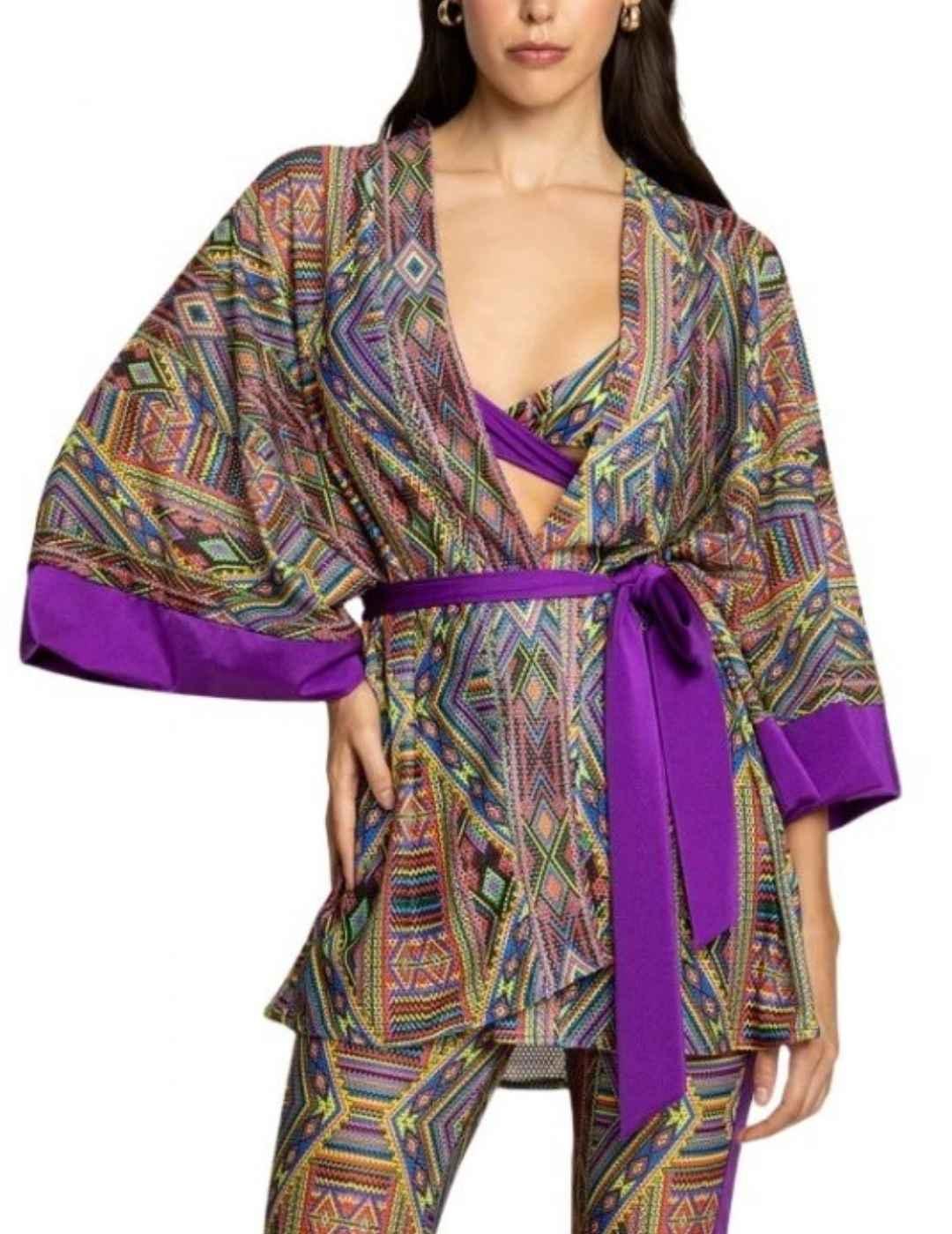Kimono 4Givennes estampado multicolor étinco para mujer