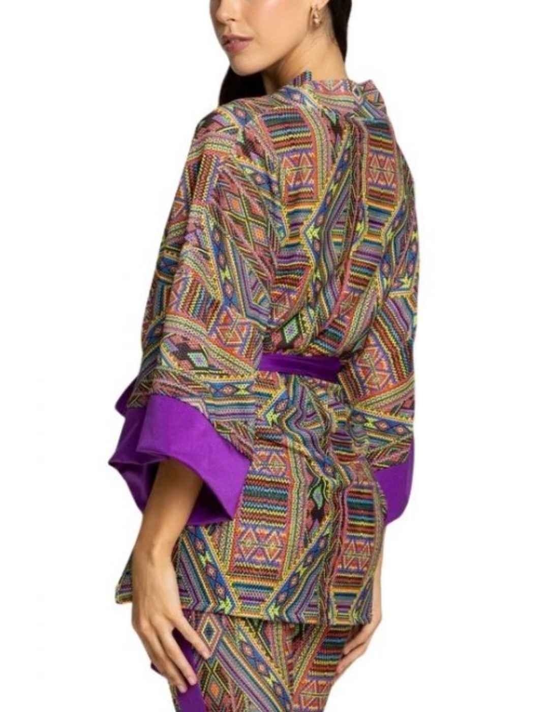 Kimono 4Givennes estampado multicolor étinco para mujer