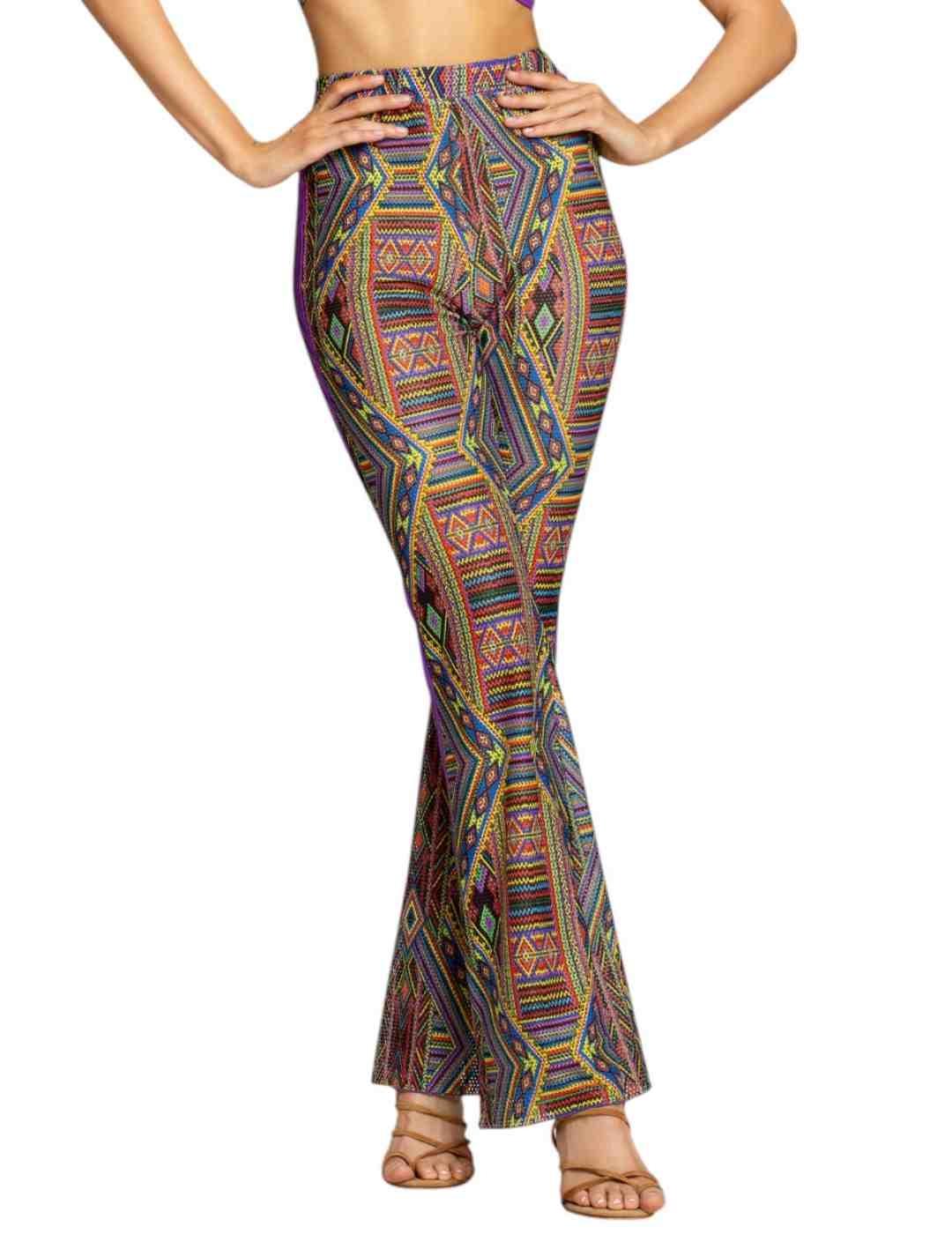 Pantalones 4Givennes campana multicolor masai para mujer