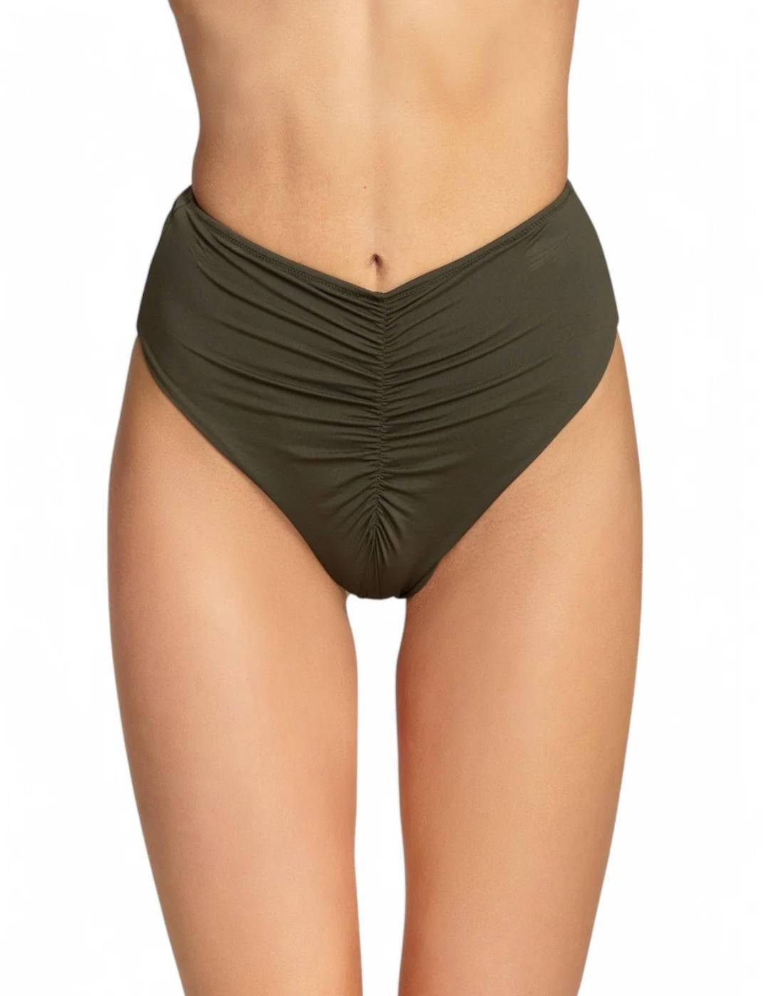 Culotte 4Givennes verde militar fruncido para mujer