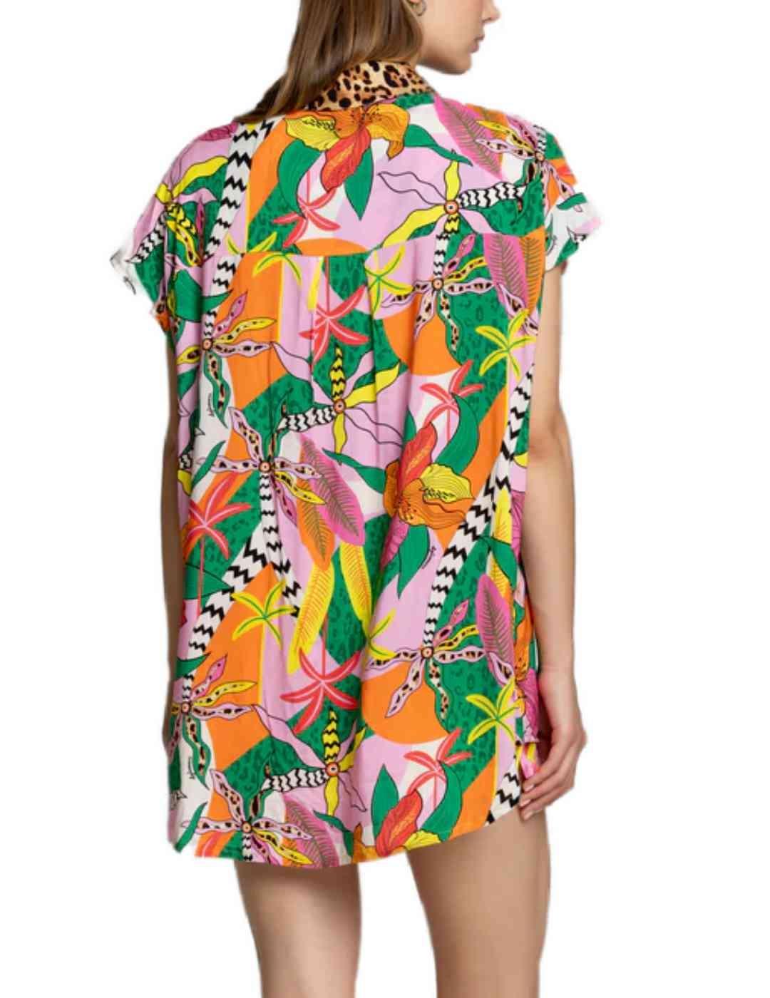Mini vestido 4Givennes tropical estilo fasano para mujer