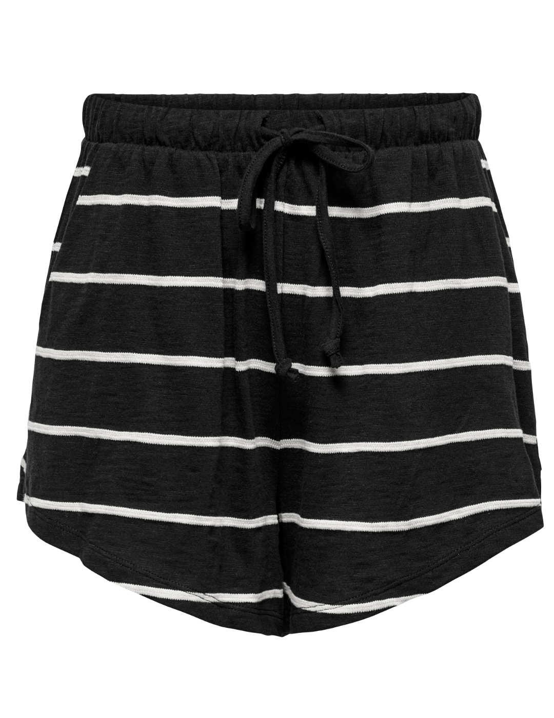 Short Only Summer rayas negra fino para mujer