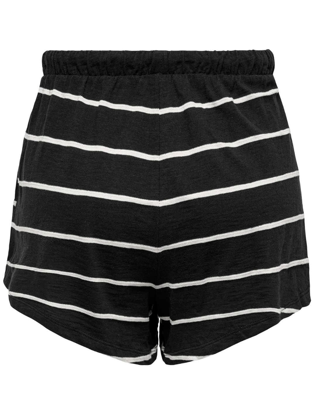 Short Only Summer rayas negra fino para mujer