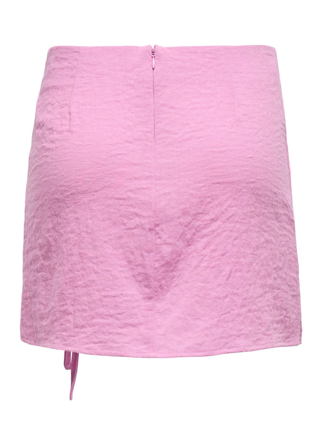 Falda Only Lemmia Life mini rosa chicle cruzada para mujer