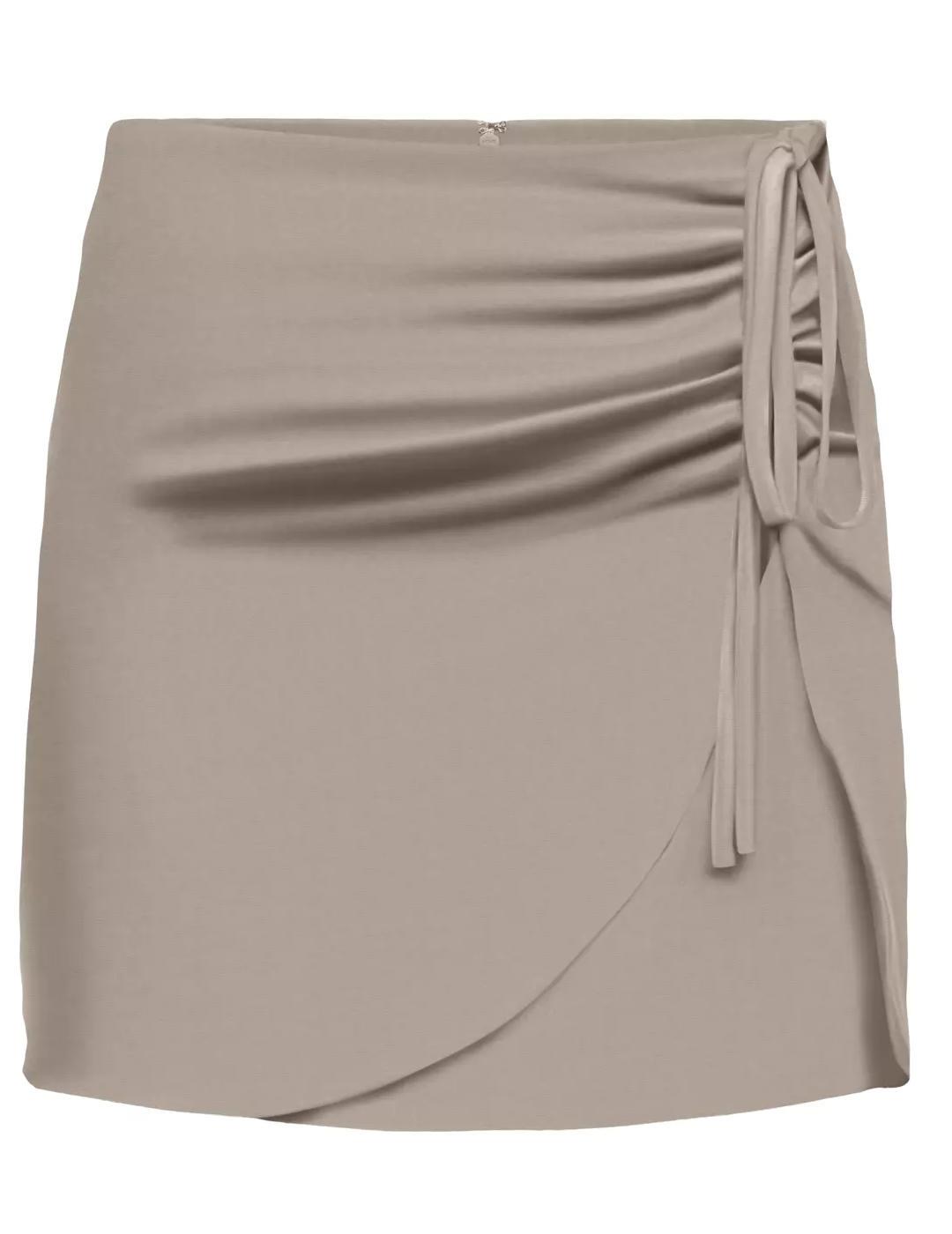 Falda Only Lemmia Life corta beige cruzada para mujer