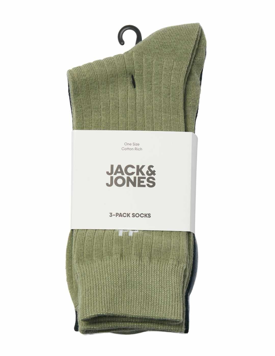 Calcetines Jack & Jones Solid pack de 3 multicolor de hombre