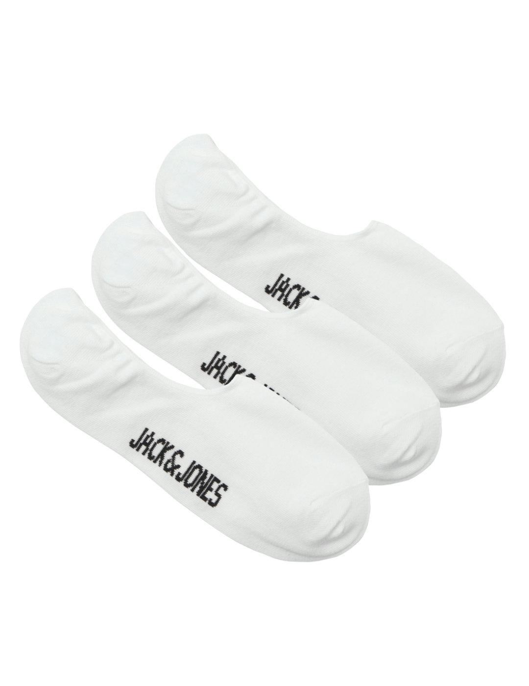 Pack 3 calcetines Jack & Jones Douglas blancos pinkie hombre