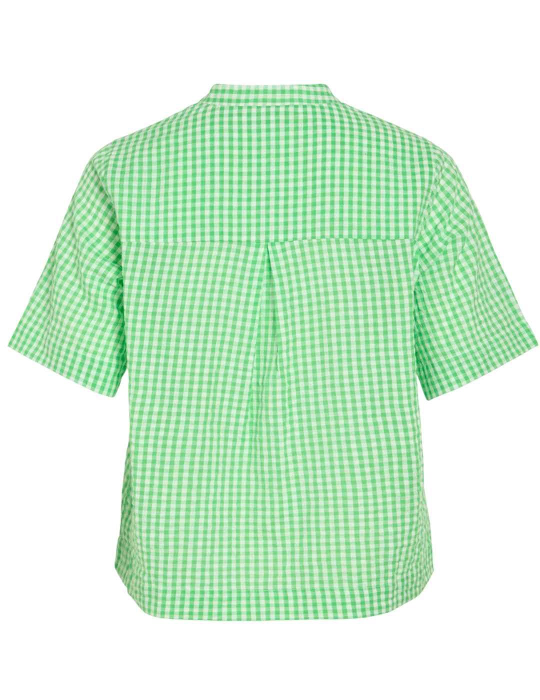 Camisa Vila Alvaro cuadro vichy verde manga 2/4 para mujer