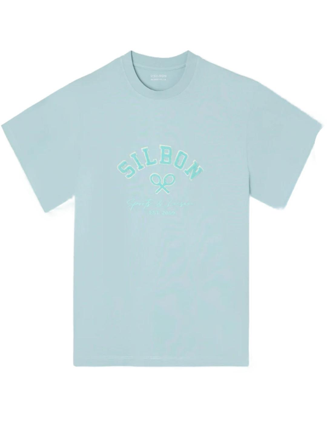 Camiseta Silbon Leisure verde agua relaxed fit de hombre