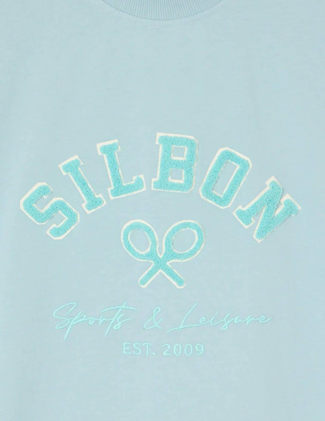 Camiseta Silbon Leisure verde agua relaxed fit de hombre