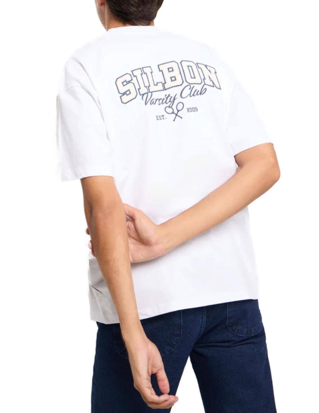 Camiseta Silbon relax fit sport colege manga corta de hombre