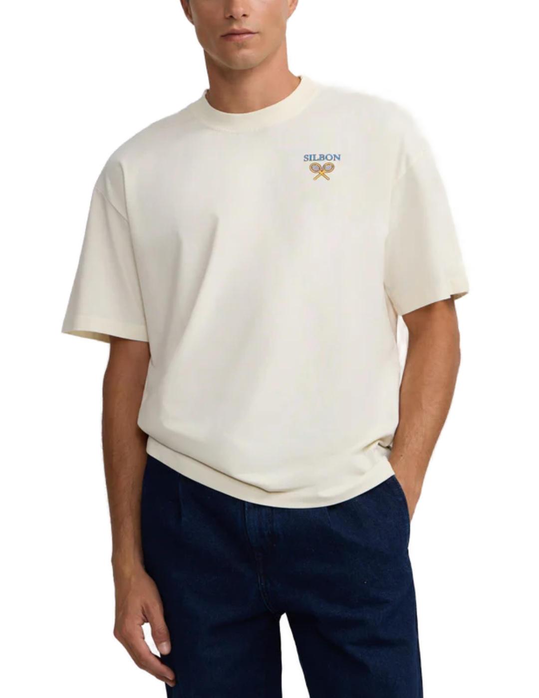 Camiseta Silbon perfect set blanca oversize para hombre