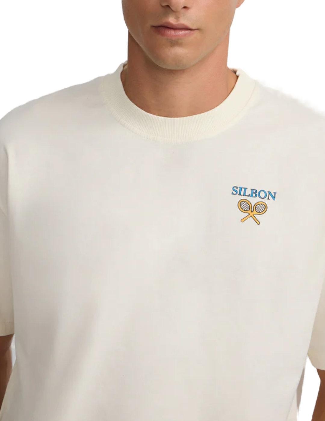 Camiseta Silbon perfect set blanca oversize para hombre