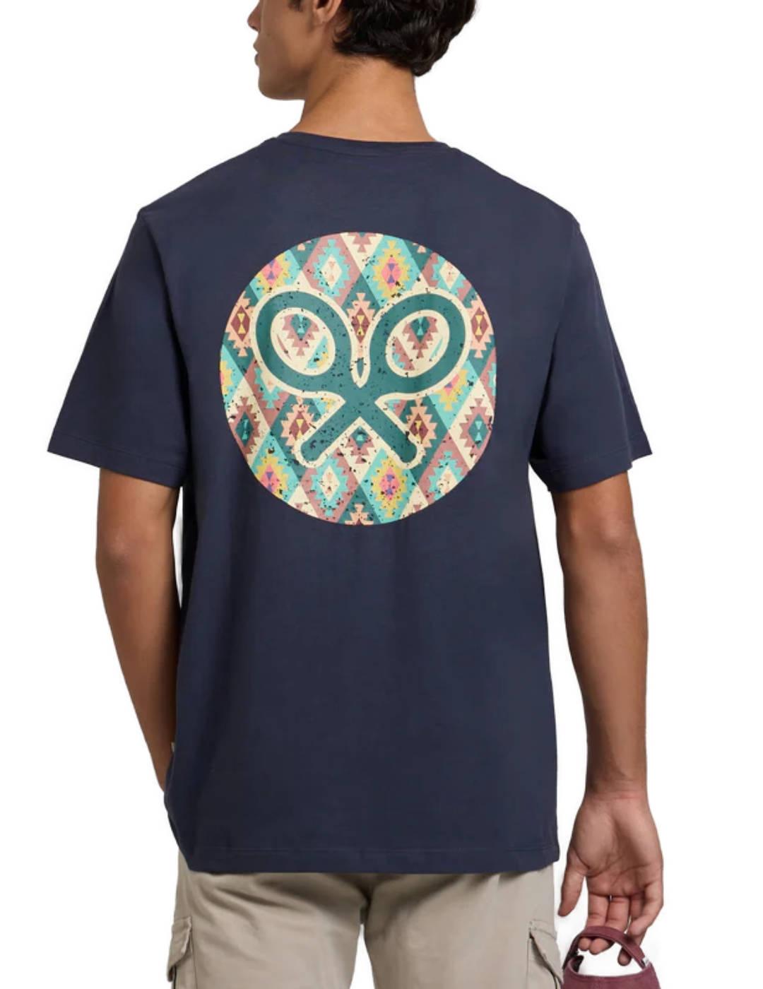 Camiseta Silbon circulo etnico marino manga corta de hombre