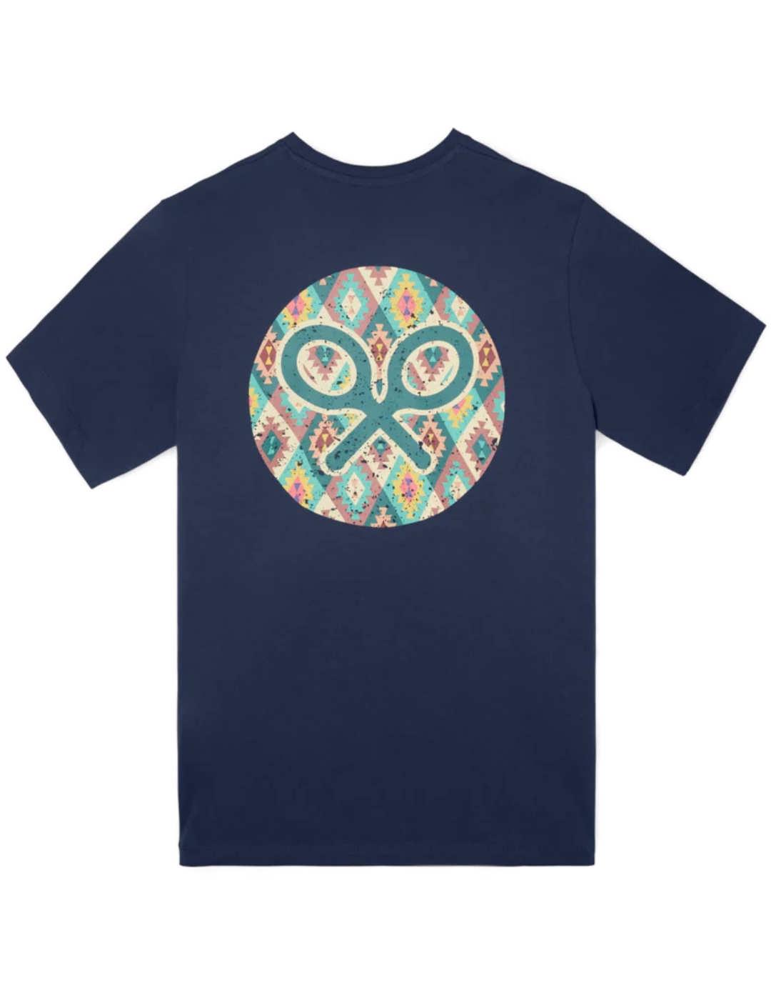 Camiseta Silbon circulo etnico marino manga corta de hombre