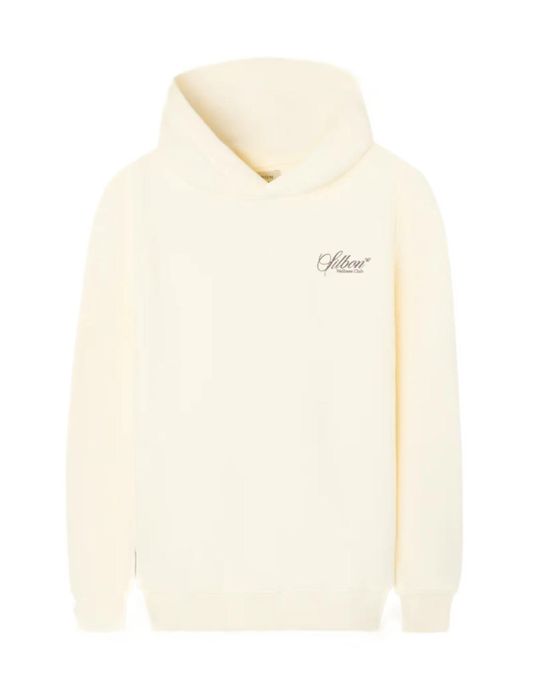 Sudadera Silbon hoodie relax fit crema con capucha de hombre