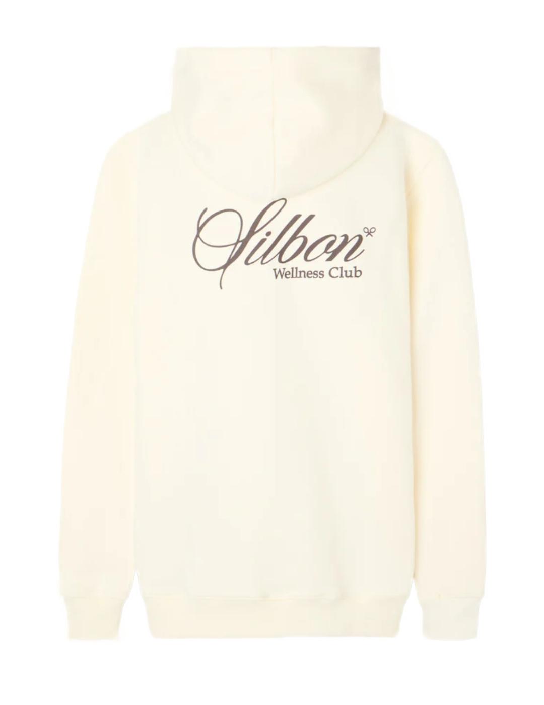 Sudadera Silbon hoodie relax fit crema con capucha de hombre