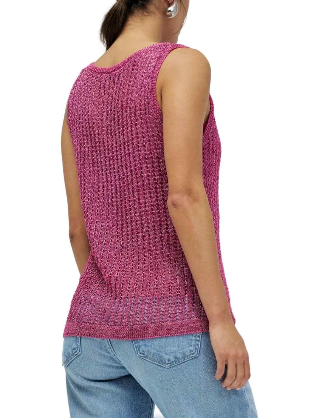 Top Salsa fucsia punto brillante para mujer-Sg