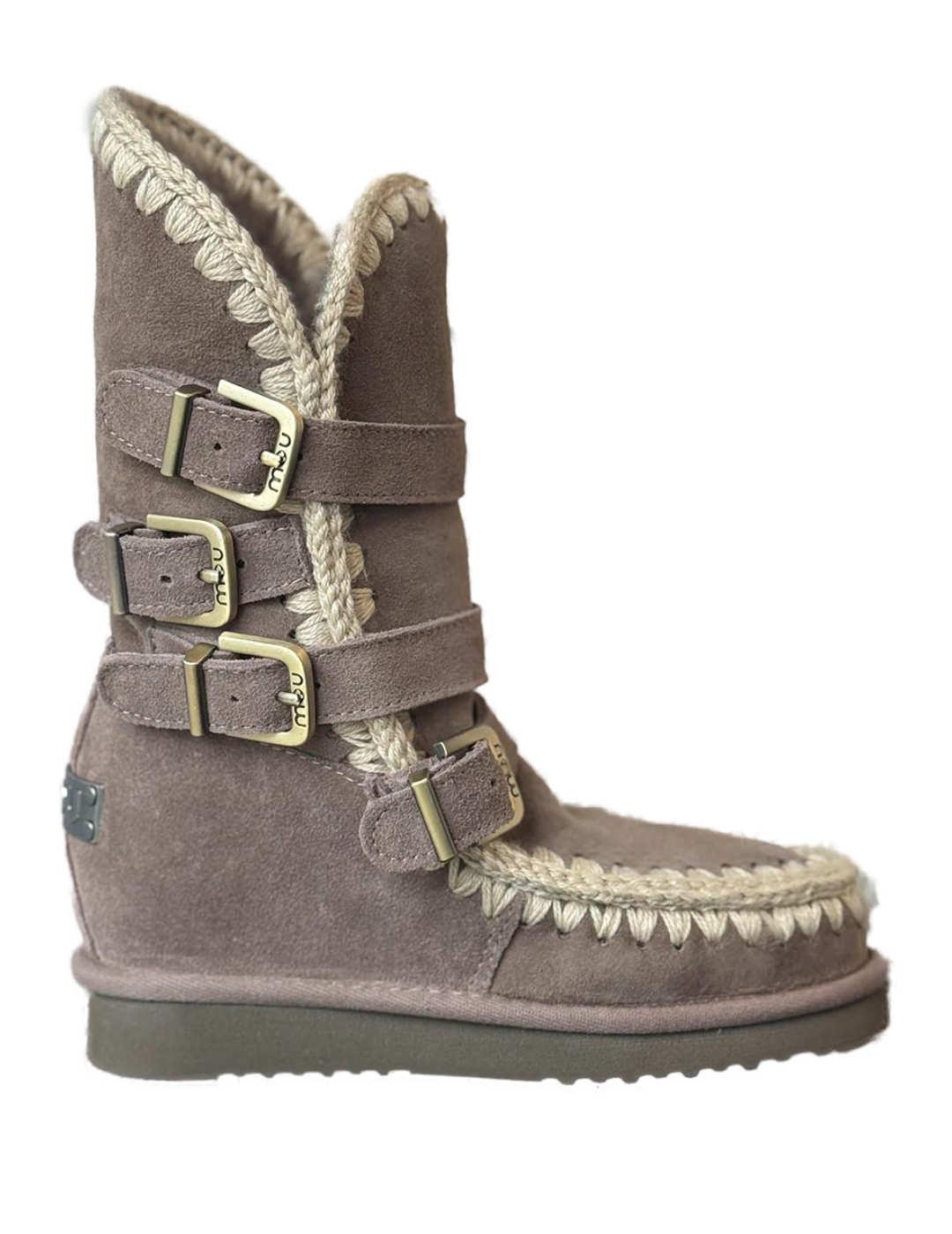 Botines Mou Eskimo media caña piel de oveja gris para mujer