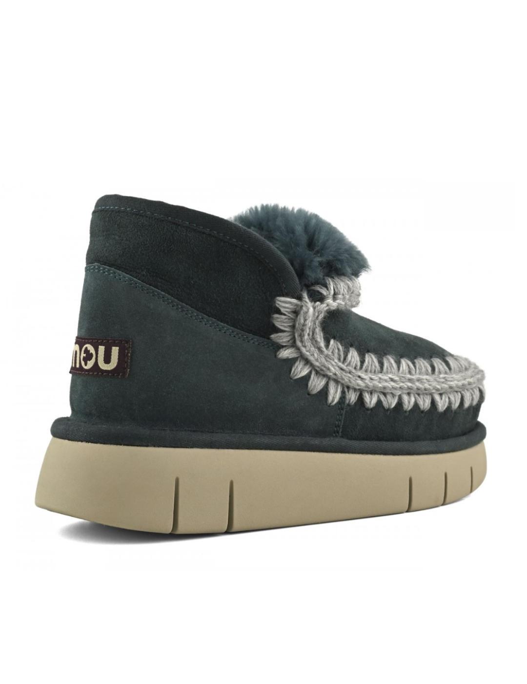Botines Mou Skimo bounce verde azulado piel de oveja mujer