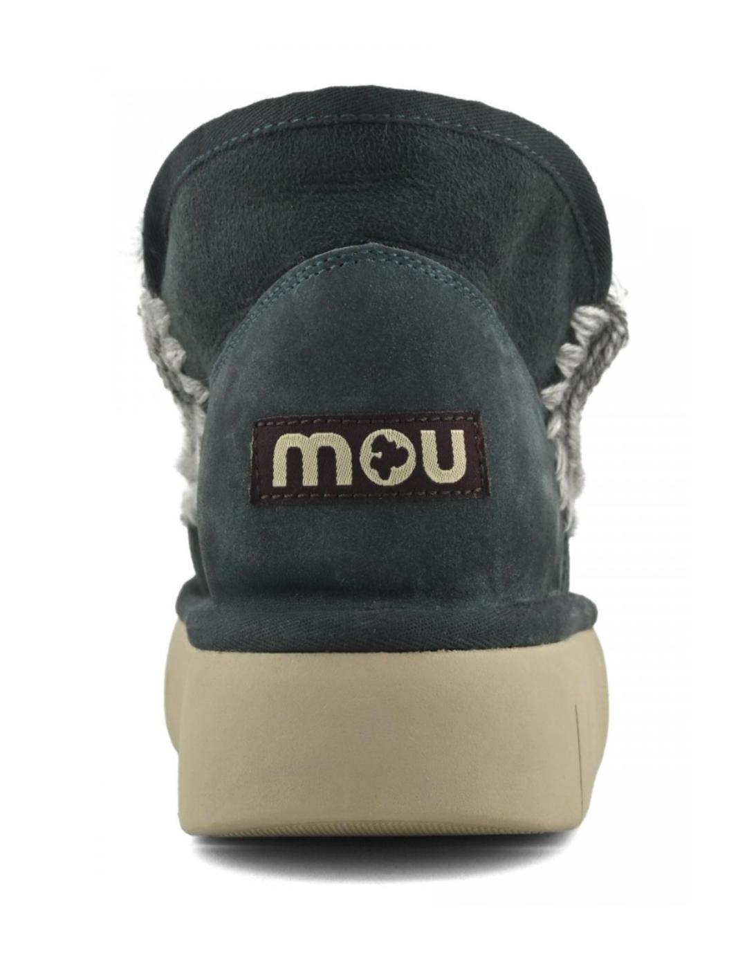 Botines Mou Skimo bounce verde azulado piel de oveja mujer