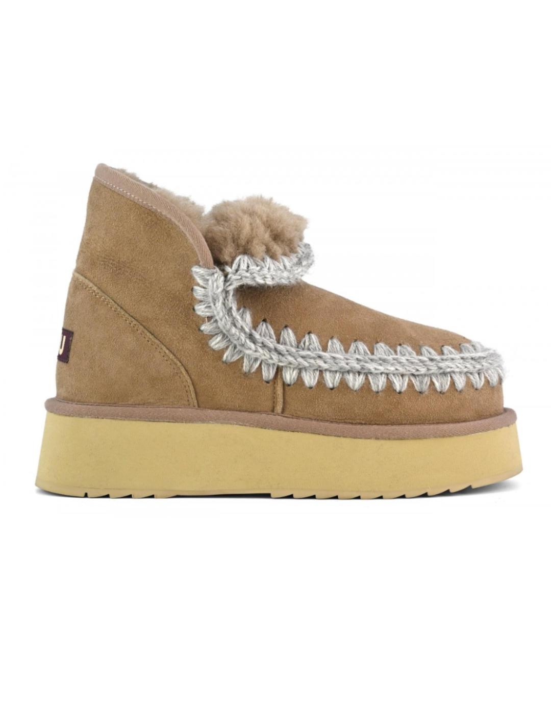 Botines Mou Mini Eskimo plataforma piel de oveja beige mujer
