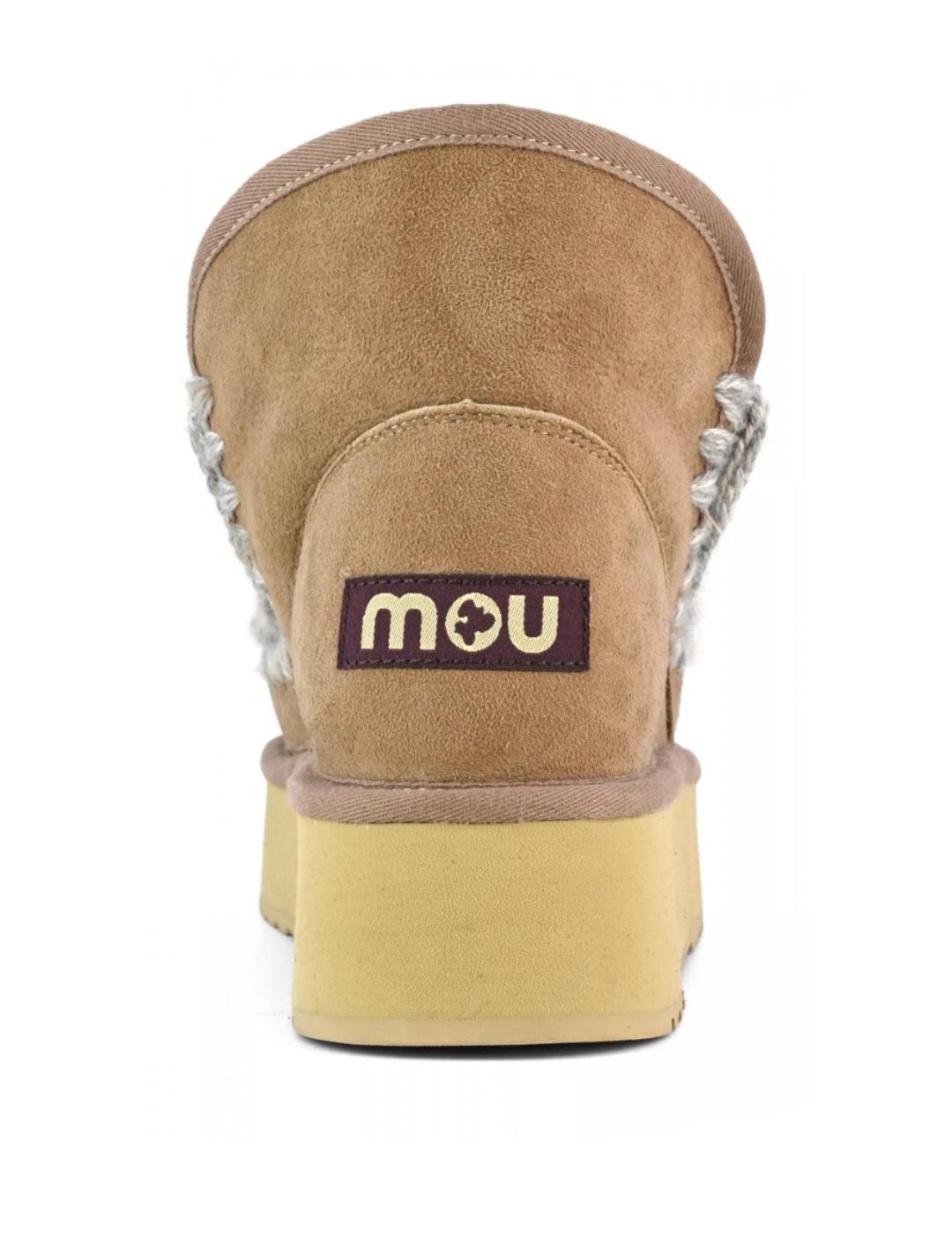 Botines Mou Mini Eskimo plataforma piel de oveja beige mujer