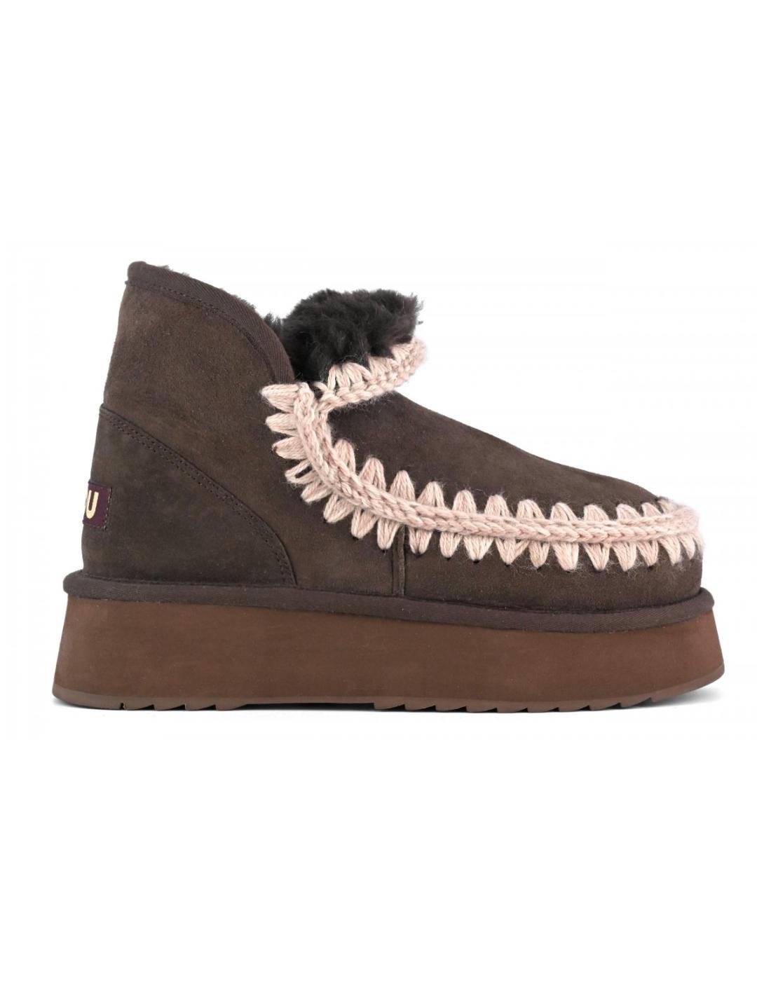 Botines Mou Mini Eskimo plataforma piel de oveja Mocha mujer