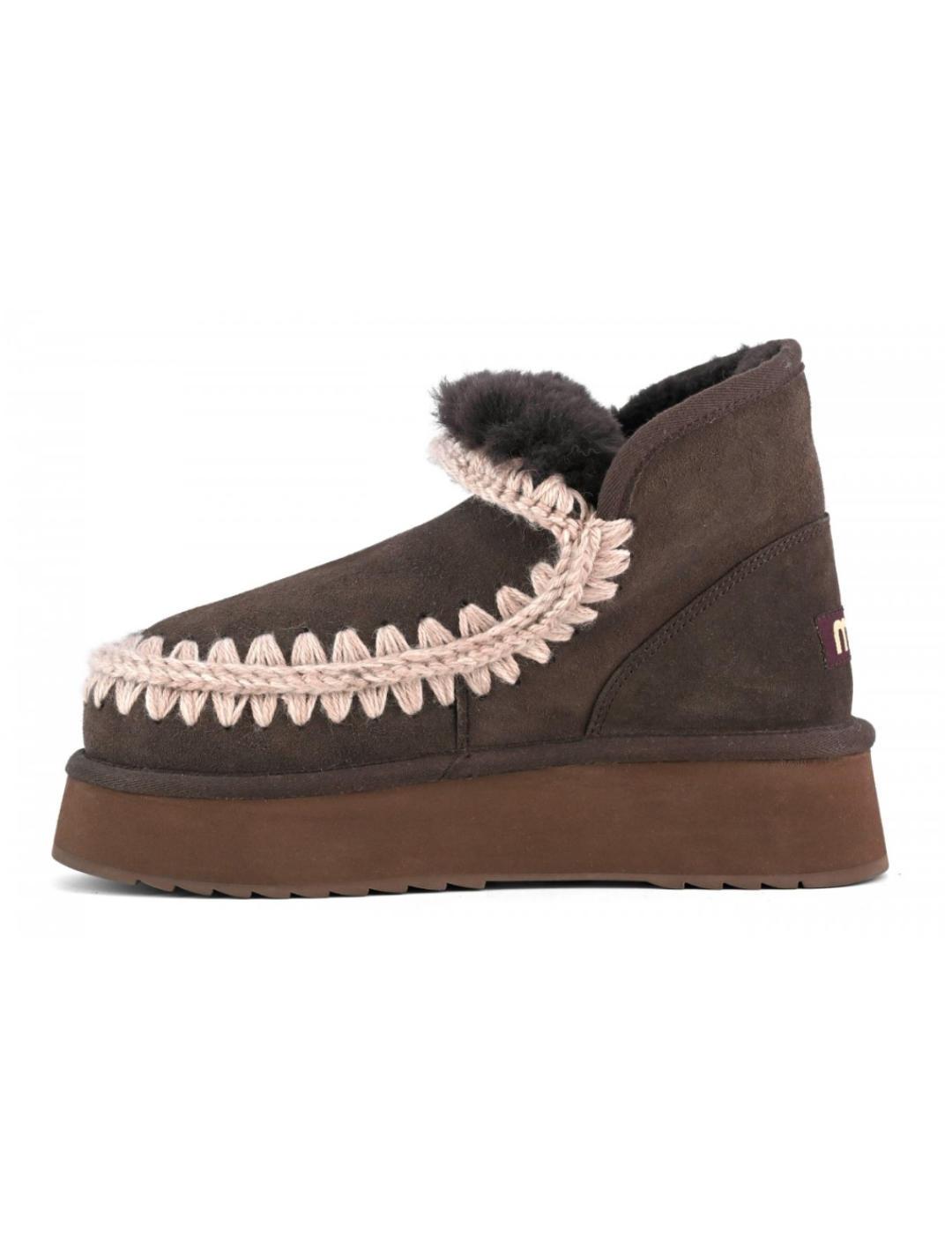 Botines Mou Mini Eskimo plataforma piel de oveja Mocha mujer