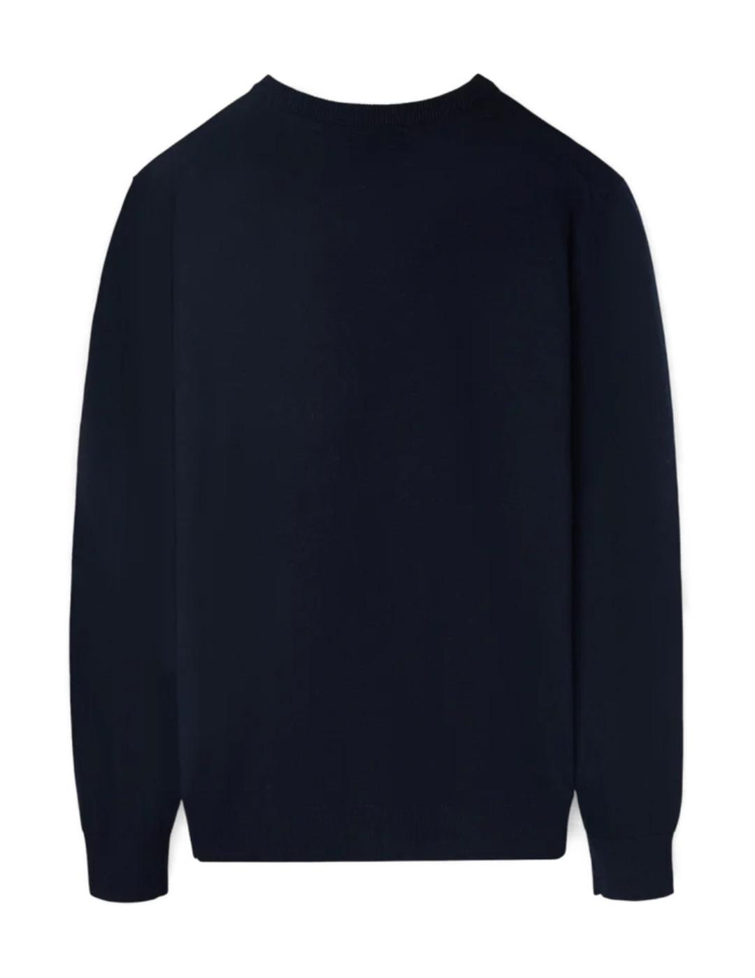 Jersey Silbon classic cuello V marino de punto para hombre