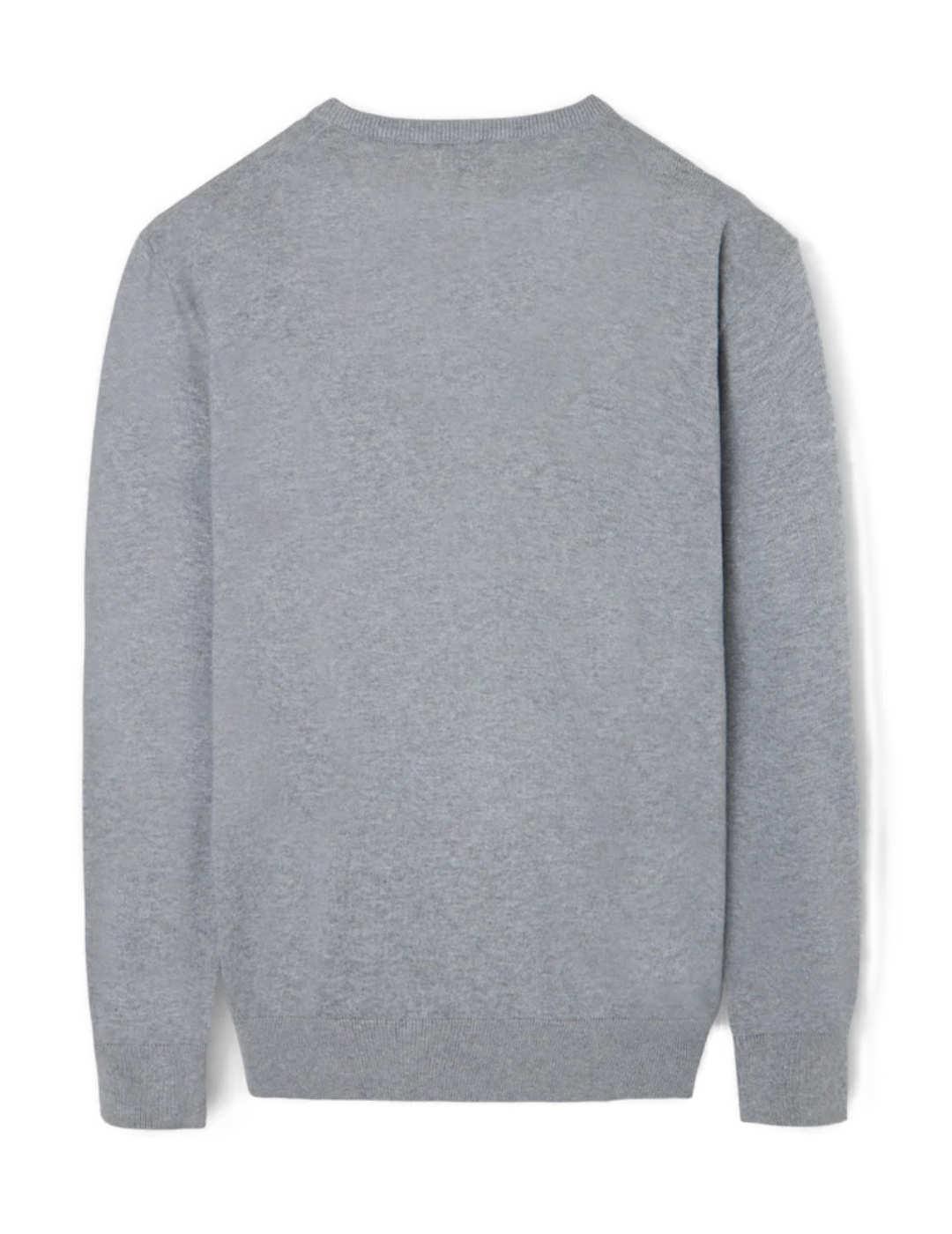 Jersey Silbon classic cuello pico gris cachemira de hombre