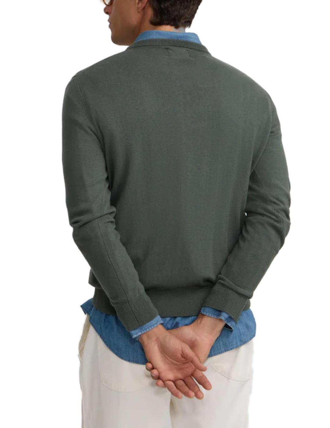 Jersey Silbon classic cuello redondo verde para  hombre